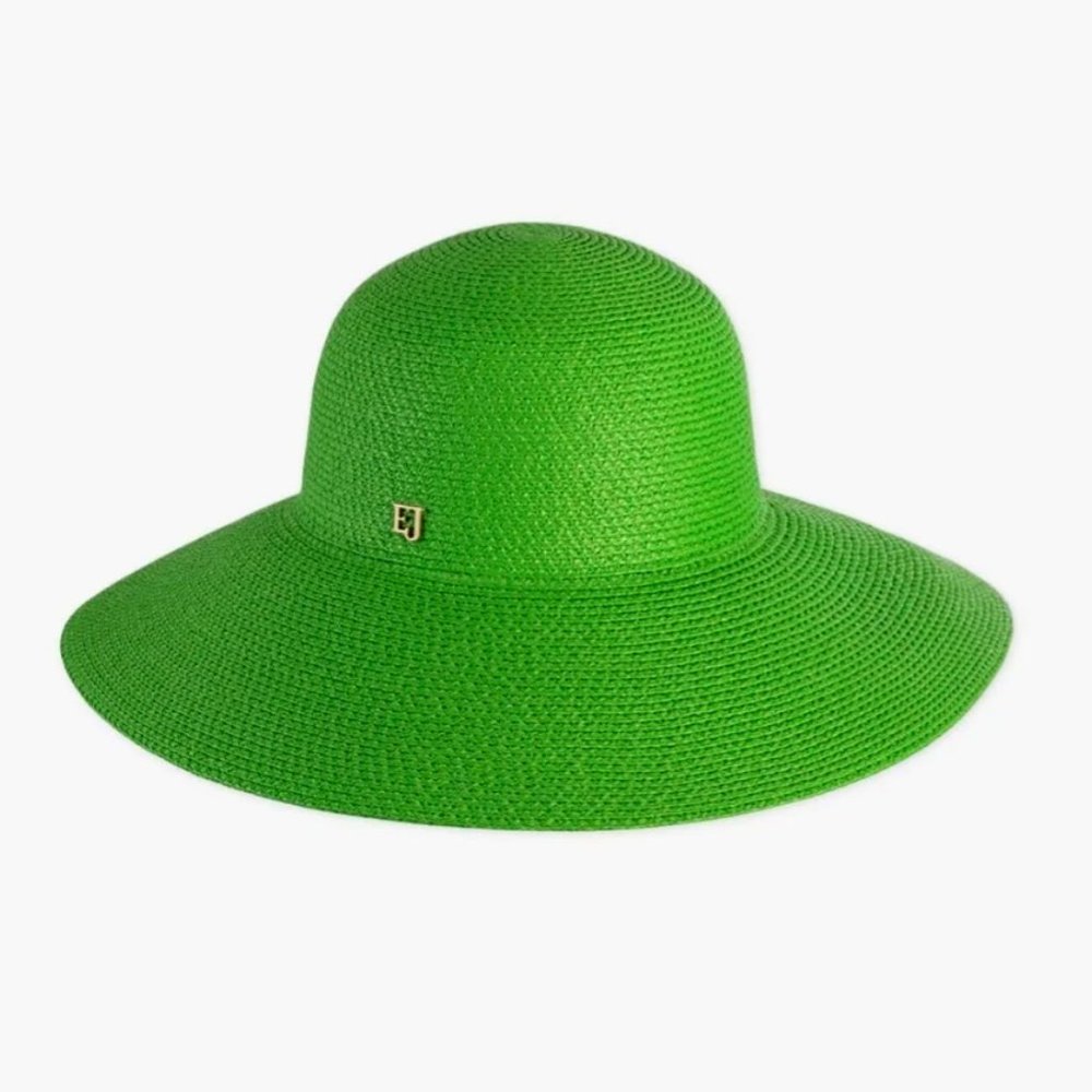 Eric Javits Hampton straw hat in lime green - new